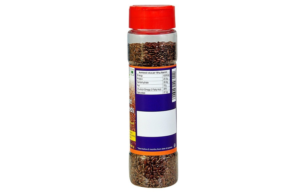 Arya Organic Roasted Flax Seeds    Bottle  100 grams